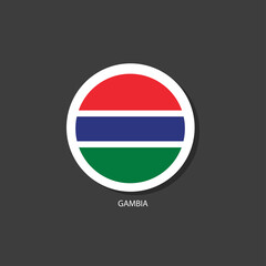 Fototapeta premium Gambia flag Vector circle with flags. 
