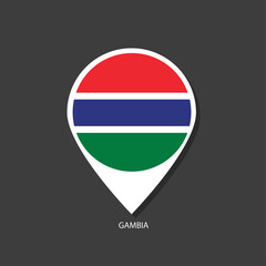 Gambia flag Vector marker with flags.	