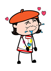 Artist Cartoon Drooling in Love