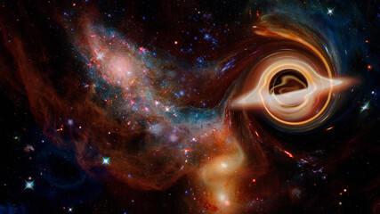 Black hole system. Elements of this image furnished by NASA