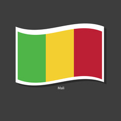 Mali flag Vector waving with flags.	