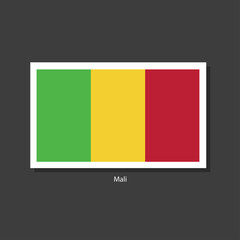 Mali flag Vector Square Icon.	
