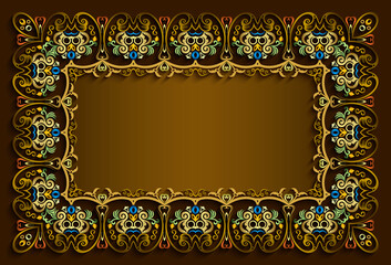 Abstract vector ornamental nature vintage frame.