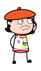 Cartoon Artist thinking in Confusion