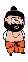 Worried Cartoon Pandit Talking