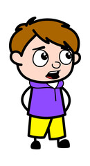 Worried Cartoon Boy Talking