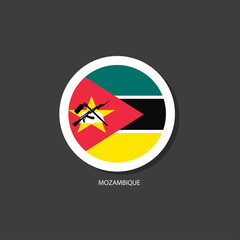 Mozambique flag Vector circle with flags.	
