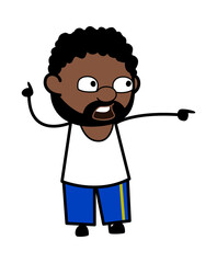 Blaming African American Man Cartoon
