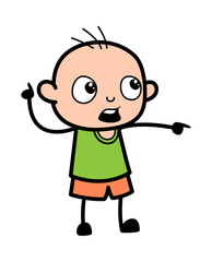 Blaming Bald Boy Cartoon