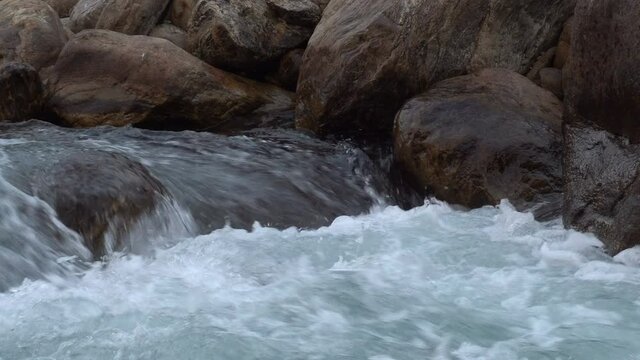 Water flowing at Joldhaka river, river stcok footage shot at Jhalong, a place of Dooars , north of West Bengal, India.