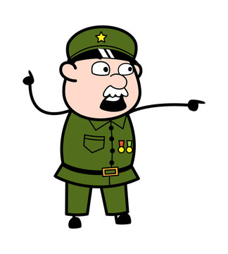 Blaming Military Man Cartoon