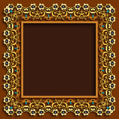 Abstract vector ornamental nature vintage frame.