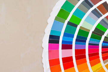 Paint color samples on light background