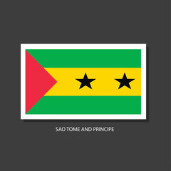 Sao Tome and Principe flag Vector Square Icon.	