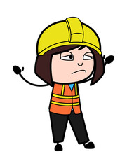 Regret Lady Engineer Cartoon