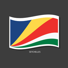 Seychelles flag Vector waving with flags.