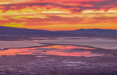 Fototapeta na wymiar San Francisco Bay Area's Mission Peak at Sunset