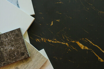 Stone samples on dark background