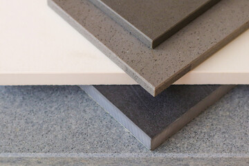 Various stone samples on light background