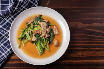 Stir fried Cantonese vegetables with pork