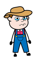 Cartoon Farmer Crying