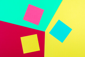 Colored paper in geometric. Bright color paper texture background. Trend colors, geometric paper background. Colorful soft paper background.