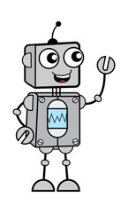 Cartoon Robot Talking Happy
