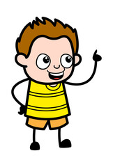 Cartoon Young Boy Talking Happy