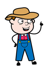 Cartoon Farmer Talking Happy