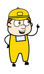 Cartoon Courier Man Talking Happy