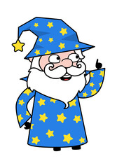 Cartoon Wizard Talking Happy