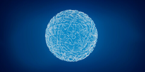 Coronavirus, COVID-19 under the microscope. 3d illustration
