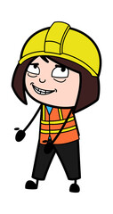Day Dreaming Lady Engineer cartoon
