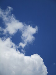 White cloud on clear sky