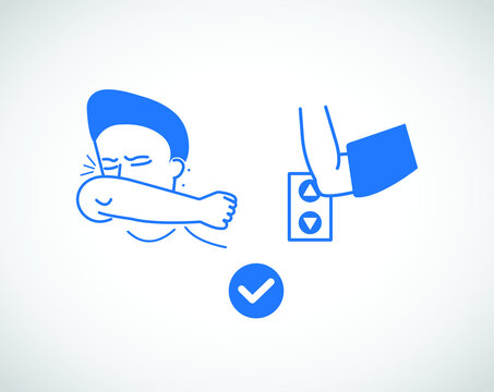 Sneeze Into Elbow Icon. Corona Virus Prevention Icon