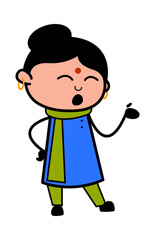 Cartoon Indian Lady Speaking