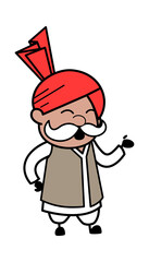 Cartoon Haryanvi Old Man Speaking