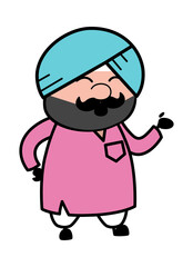 Cartoon Cute Sardar Speaking