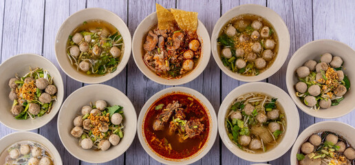 Thai Noodle Soup Mixed Dishes 