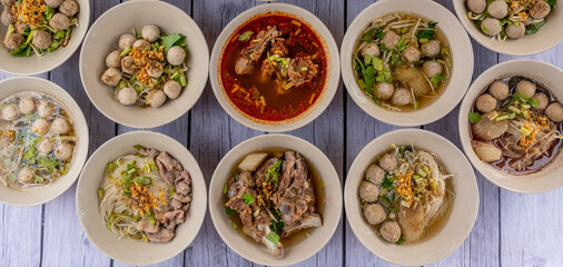 Thai Noodle Soup Mixed Dishes 