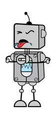 Cartoon Robot Choking
