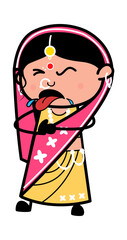 Cartoon Indian Woman Choking