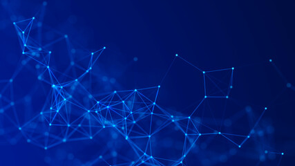 Polygonal background with dots and lines. Network connection structure. Science and technology. 3d
