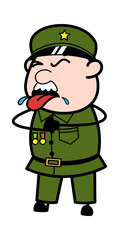 Cartoon Military Man Choking