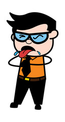 Cartoon Businessman Choking