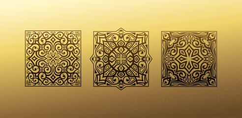 Linear design elements. Vector design gold ornament for your design, web page