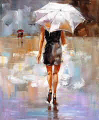 Oil Painting - Fashion Lady