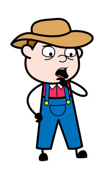 recommend clip art: Worried Cartoon Farmer Thinking
