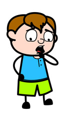 Worried Cartoon Teen Boy Thinking