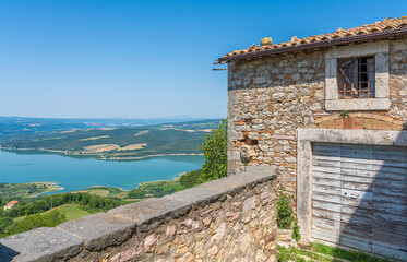 Civitella del Lago, beautiful village overlooking Lake Corbara, in the Province of Terni, Umbria, Italy.